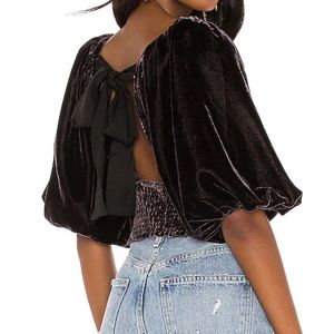 Free People Marie Velvet Open Back Top